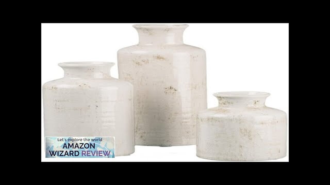 Sullivans White Ceramic Vase Set Farmhouse Decor Home Decorative Vase Vases Review