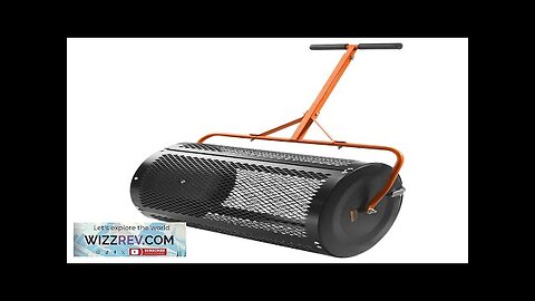 VEVOR 24" Compost Spreader Peat Moss Spreader Roller Lawn Spreader Black Review