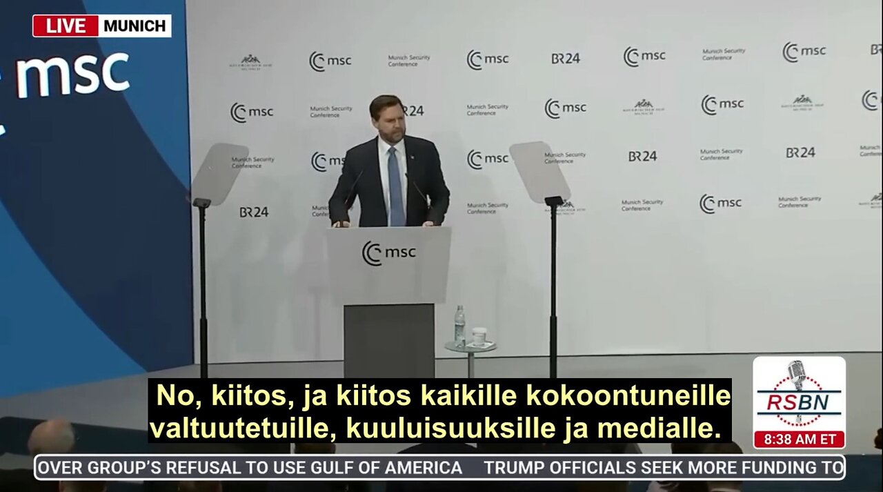 Varapresidentti JD Vance puhui Münchenin turvallisuuskonferenssissa - 14.2.25