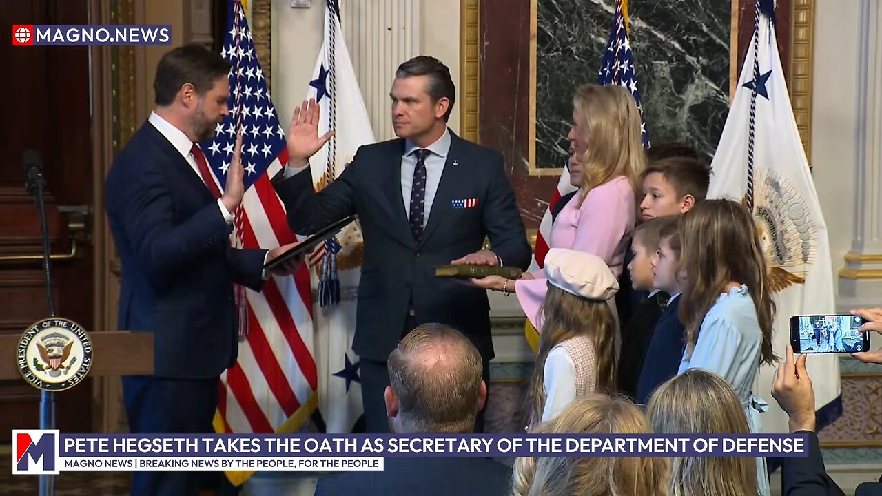 Pete Hegseth Takes Oath as Secretary of the Department of Defense (Jan 25, 2025) [LIVE]