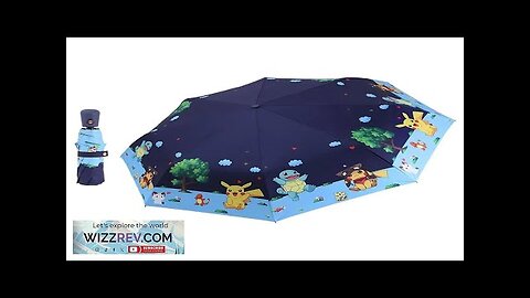 Kids Folding Umbrella Automatic Open Cartoon UV Protection Travel Umbrella Compact Windproof Review