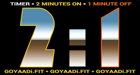 GOYAADi.FIT 2 Minutes On, 1 Minute Off: 60-Minute Interval Timer