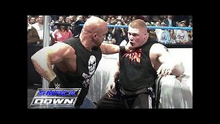 Stone Cold Steve Austin confronts Brock Lesnar days before WrestleMania SmackDown, March 11, 2004