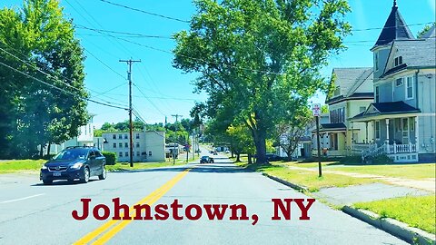 JOHNSTOWN New York USA Driving through Town