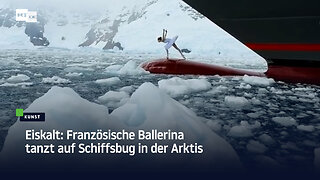 Eiskalt: Französische Ballerina tanzt auf Schiffsbug in der Arktis