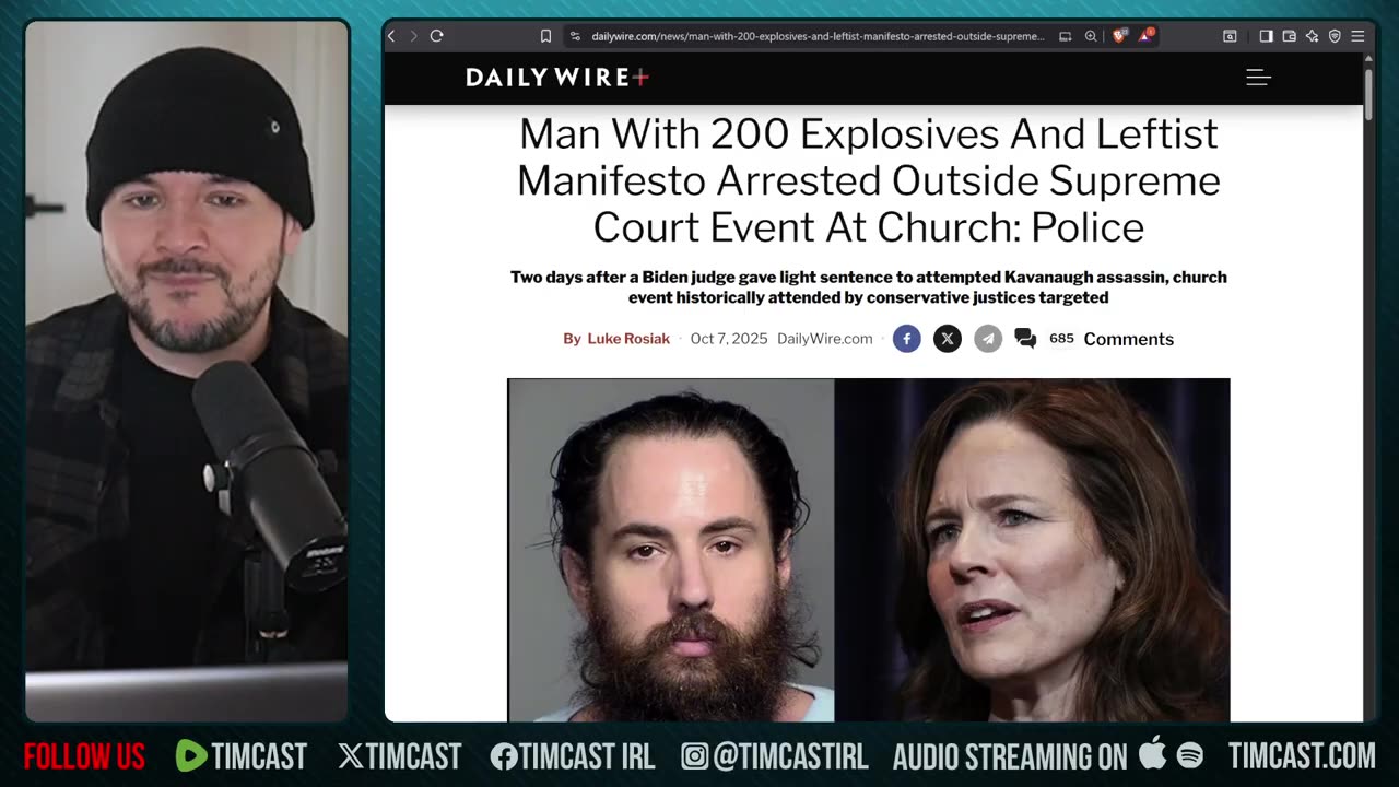 Leftist Terrorist Just Tried To BLOW UP Church & Supreme Court Justices | Tim Pool