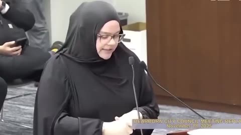A white woman who has converted to Islam (her husband did too) speaks to the Dearborn City Council