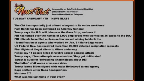 Tuesdays Febuary 4th, 2025 News Blast