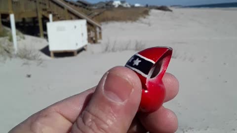 Rebel Flag painted Hermit Crab Shell Drop