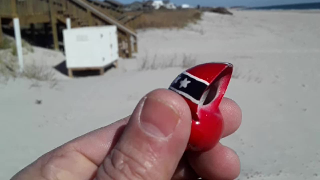 Rebel Flag painted Hermit Crab Shell Drop