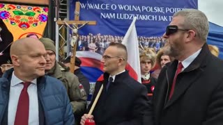 16.11.2025. Lublin. Kamraci na antywojennym marszu z Grzegorzem Braunem.