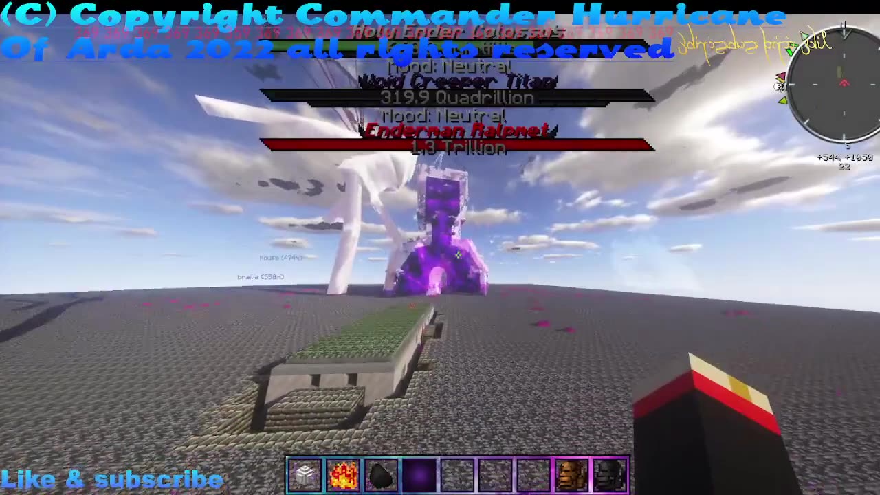 Minecraft Mob Battle Holy Ender Colossus vs charged void creeper titan