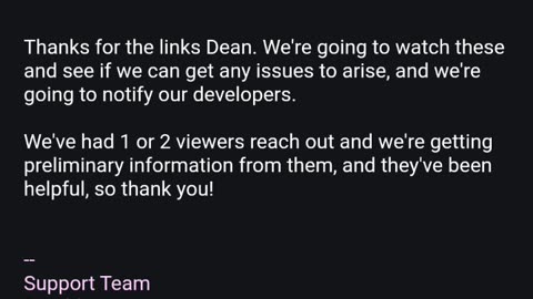 Rumble Support Update: october 14th