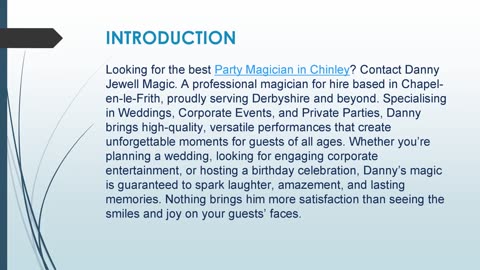 Best Party Magician in Chinley