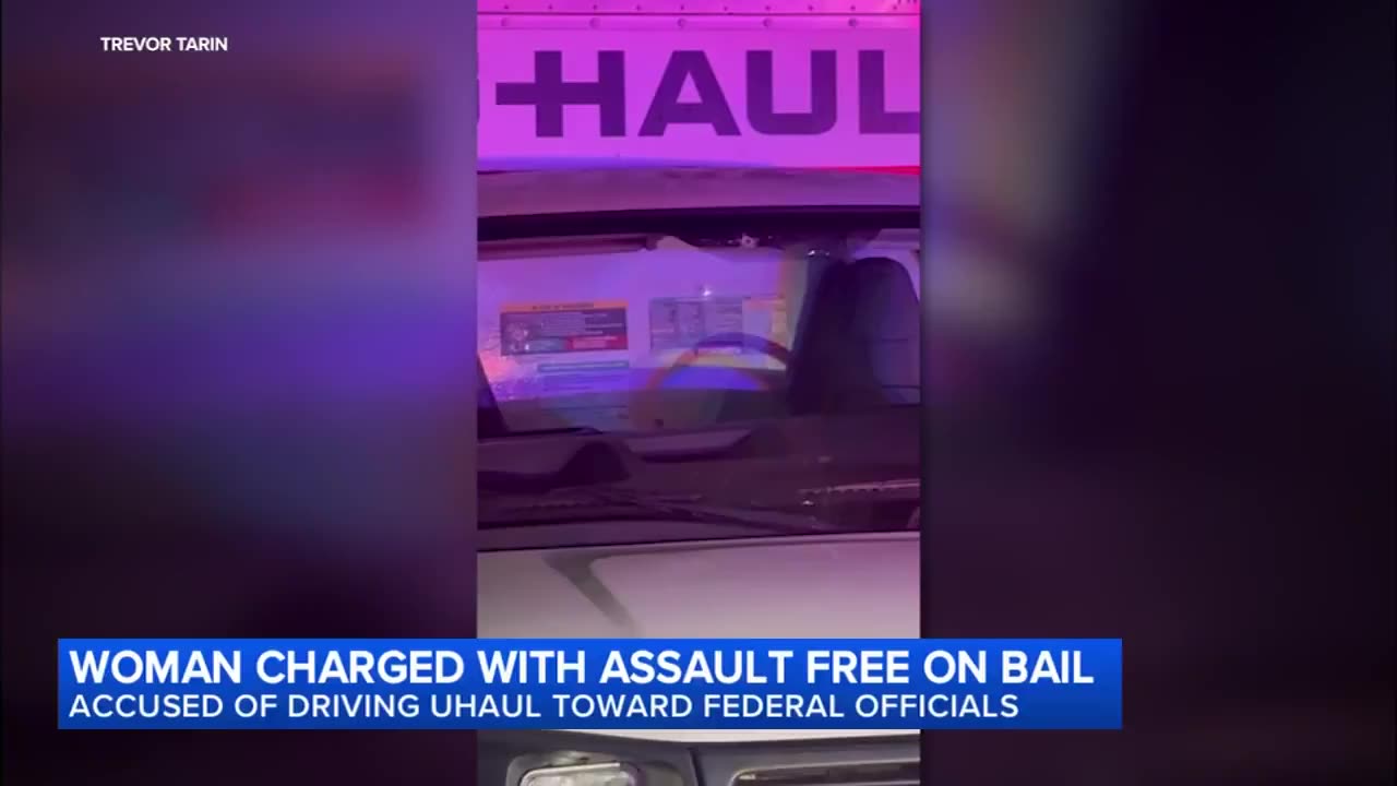 A transgender charged with assaulting federal ICE officers by driving a U-Haul toward them during