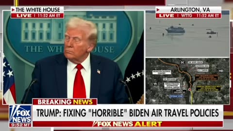 President Trump Meets The WH Press After The Deadly Plane Crash in Washington DC