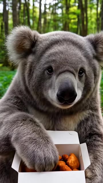 Koala eating Chicken Nuggets