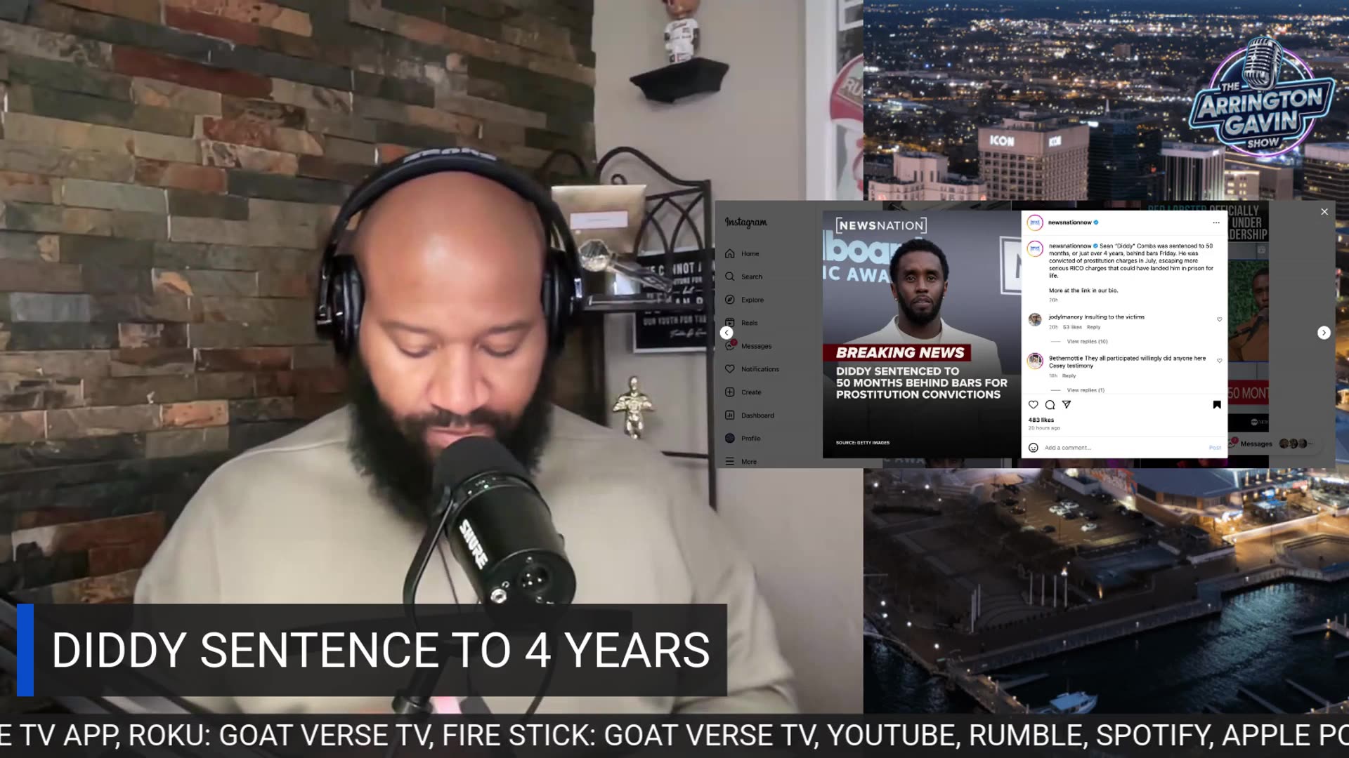 The Arrington Gavin Show DIDDY SENTENCED TO 50 MONTHS