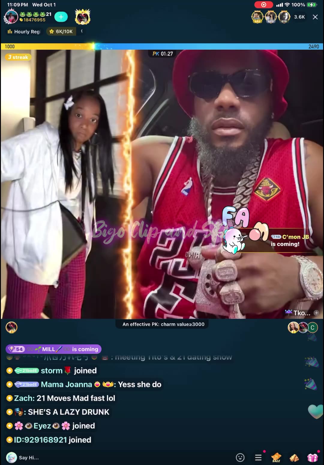 21 tells TKO nothing or nobody will ever stop her bag 10/1/25 #bigoclipandsip