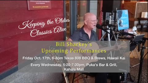 Bill Sharkey's Upcoming Performances