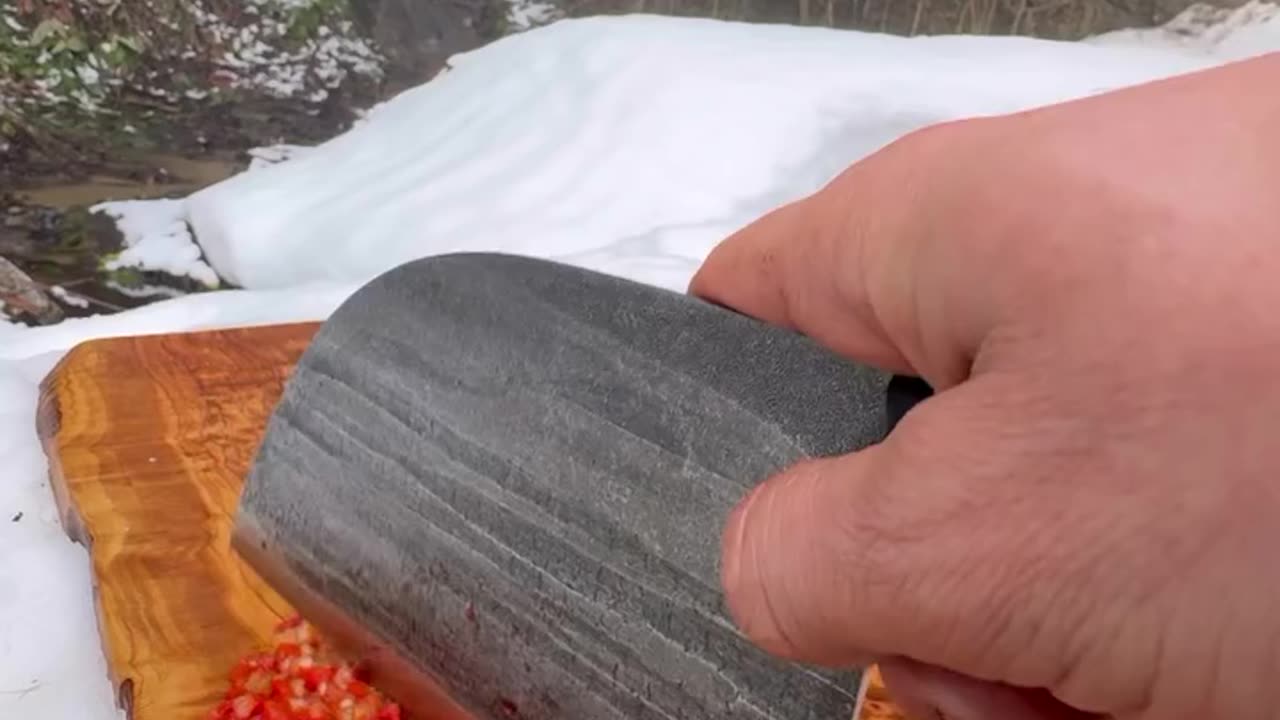 Beef T-bone sleeve on the log stove