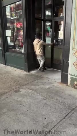 Crackhead runs in snatches the tip jar and books it like he just robbed a bank