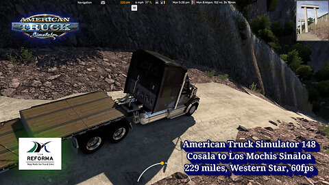 American Truck Simulator 148, Cosala to Los Mochis Sinaloa, 229 miles, Western Star, 60fps