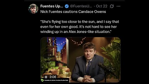 Nick Fuentes cautions Candace Owens "She's flying too close to the sun,