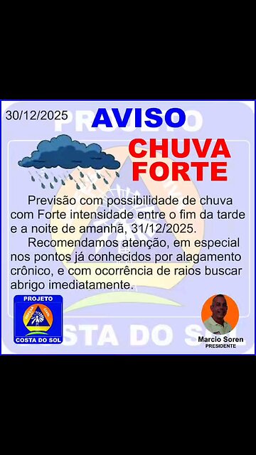 aviso previsão