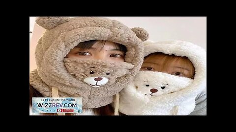 Cartoon Bear Ear Lamb Beanie Hat With Mask Warm Balaclava Winter Thickened Review