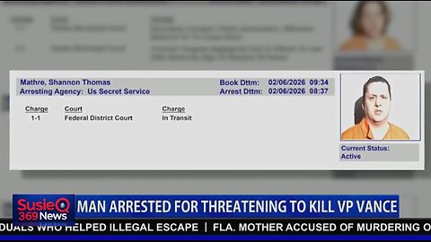 MAN ARRESTED FOR THREATENING TO KILL VP VANCE