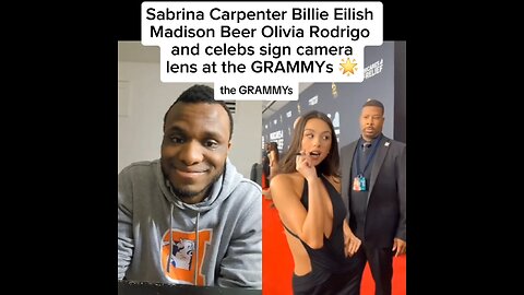 Sabrina Carpenter, Billie Eilish, Olivia Rodrigo,and other celebs sign a camera lens at GRAMMYS