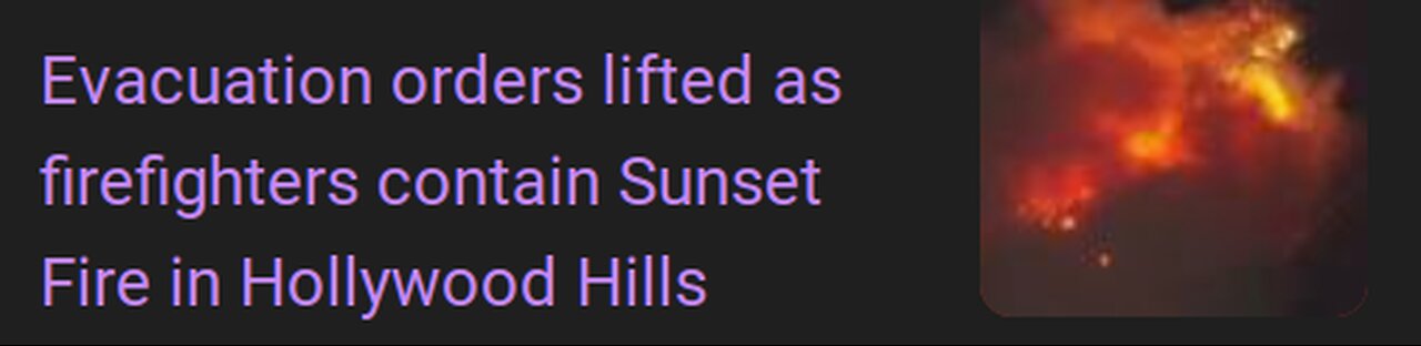 SUNSET BLVD FIRE IN LA CONTAINED