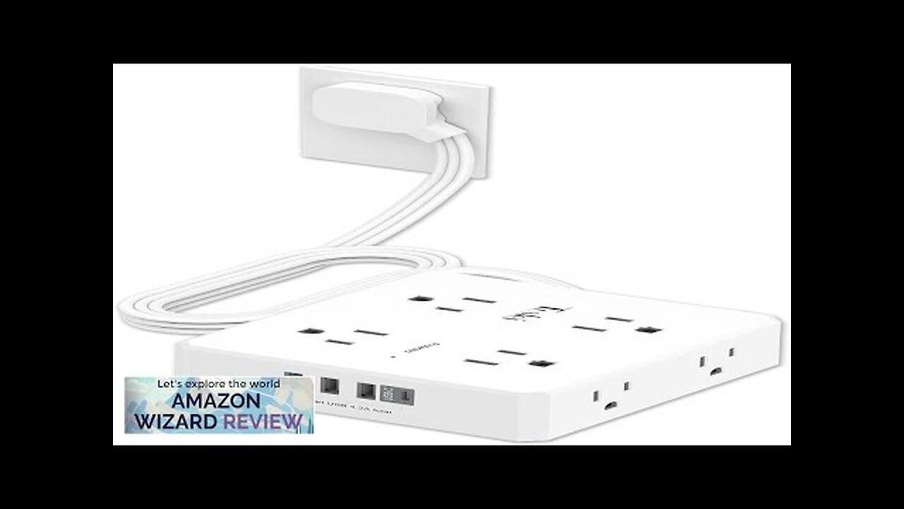 6 Ft Flat Extension Cord Tcstei Ultra-Thin Flat Plug Surge Protector Power Review