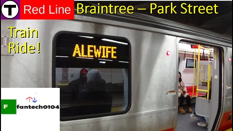Riding a MBTA CRRC 1900 Red Line train from Braintree to Park Street