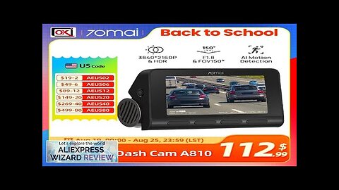 70mai Ultra HD 4K Dash Cam A810 Global Version Built-in GPS ADAS Review