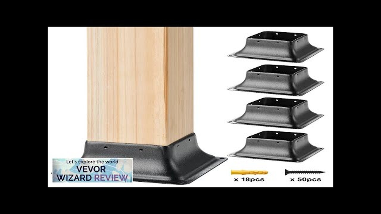 VEVOR 4x4 Post Base 4Pcs Internal 3.6"x3.6" Heavy Duty Powder-Coated Steel Post Review