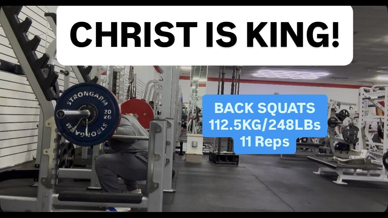BACK SQUATS 112.5KG/248LBs for 11 Reps