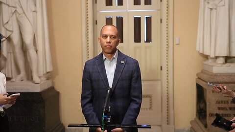 WOW! Hakeem Jeffries is now LOSING IT upon being challenged for withholding pay