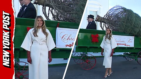 First Lady Melania Trump welcomes the 2025 White House Christmas tree
