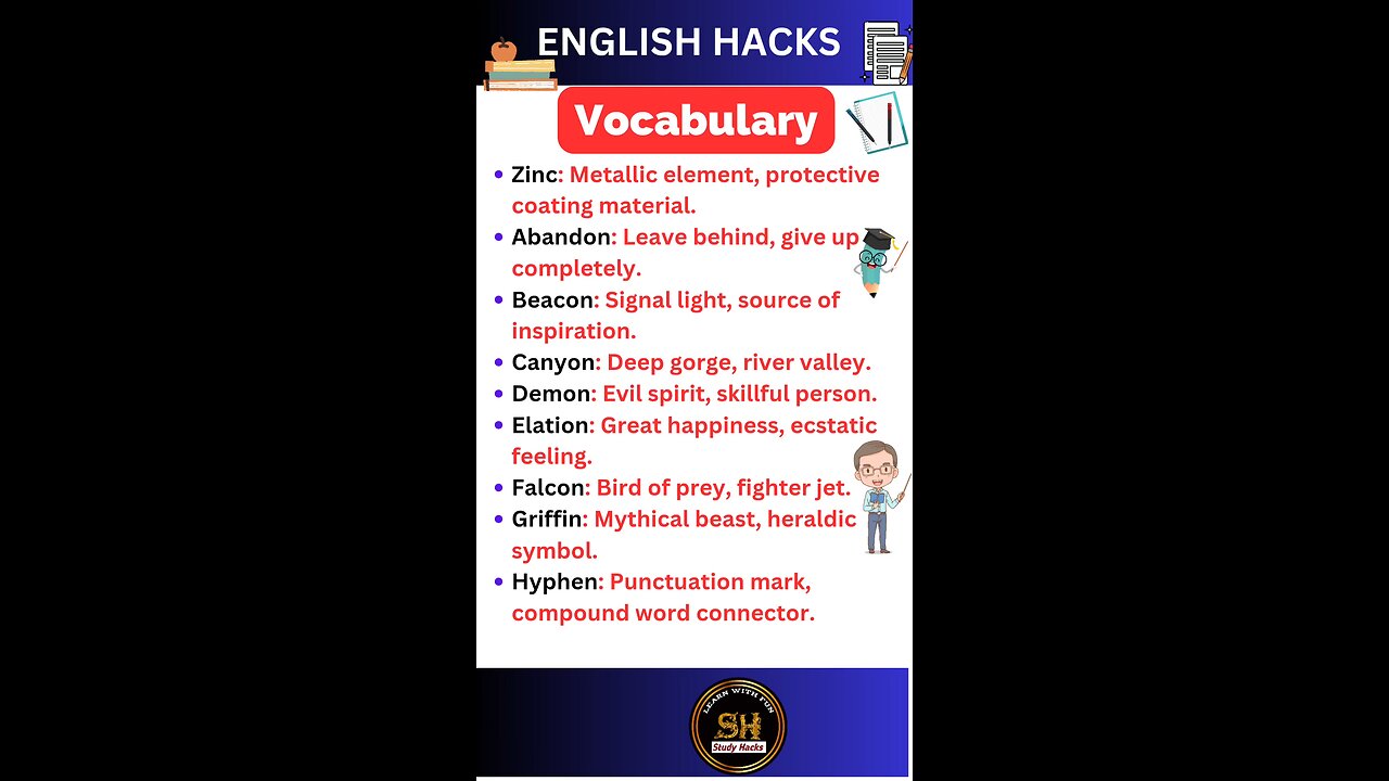 Daily use Important vocabulary words for exam 2024 40 #studyhacks123 #vocabulary #english #shorts