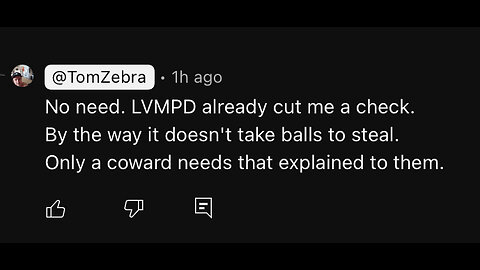 Tom Zebra begs for arrest by LVMPD