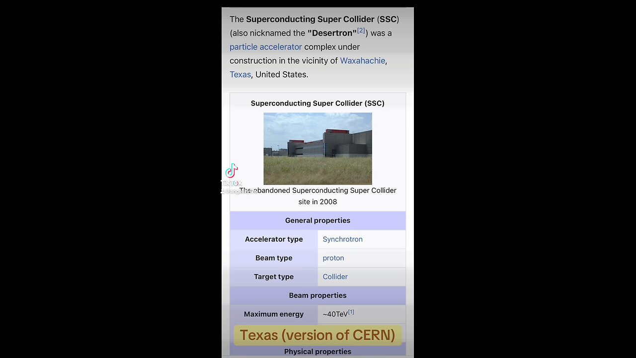 Texas (SSC) version of CERN