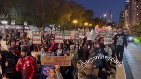 Thousands of protesters floods the streets of chicago