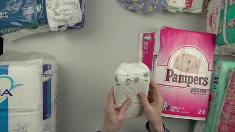 vintage pink phases diapers for girls-opening package & diapers