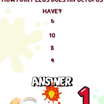 ❤️Fun quiz for kids! Try to gues EP.14 🎁 How many legs does an octopus have?