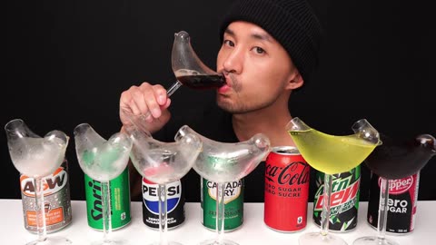 [ASMR] DRINKING POPULAR SODAS (ZERO SUGAR EDITION) | COCA-COLA| PEPSI| MTN. DEW| DR.PEPPER| SPRITE