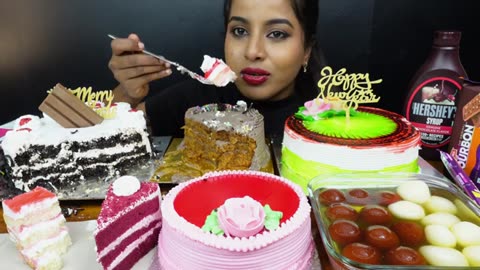 ASMR eating gulabjamun,rasgulla, chocolate 🍫, ice cream,cake, indian asmr