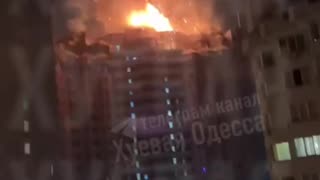 Missile Smashes into Roof of Highrise Building in Odessa