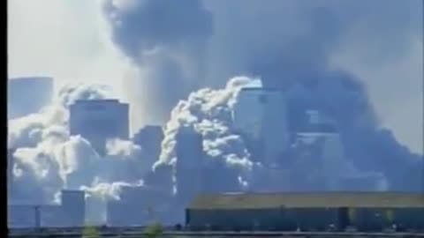 911 North Tower Demolition - WTC 7 Foreground From Across The Hudson (Altered NIST FOIA)